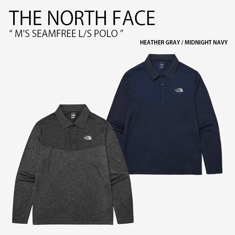 THE NORTH FACE ノースフェイス ポロシャツ M'S SEAMFREE L/S POLO シームフリー ロングスリーブ 長袖 ロゴ カジュアル オフィス グレー ネイビー メンズ レディース 男性用 女性用 男女共用 NT7QN53A/B【中古】未使用品