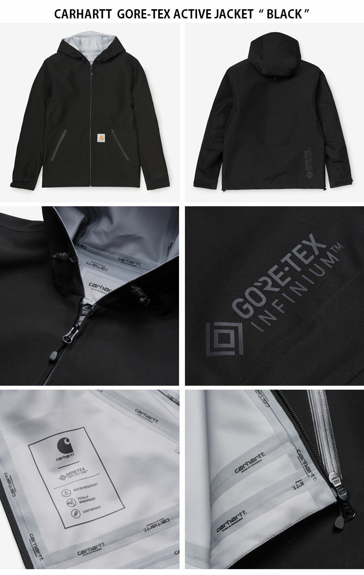 CARHARTT カーハート マウンテンパーカー GORE-TEX ACTIVE JACKET ゴアテックス アクティブ ジャケット マウンテンジャケット パーカー フーディ ブラック ストリート カジュアル メンズ レディース CA20FWJALS【中古】未使用品