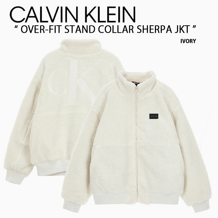 Calvin Klein Х󥯥饤 ե꡼㥱å OVERFIT HOOD STAND COLLAR SHERPA JACKET CK ե꡼ ѥ㥱å ⤳⤳ե꡼ ӥå IVORY Сեå ܥ꡼  ǥ J321968š̤