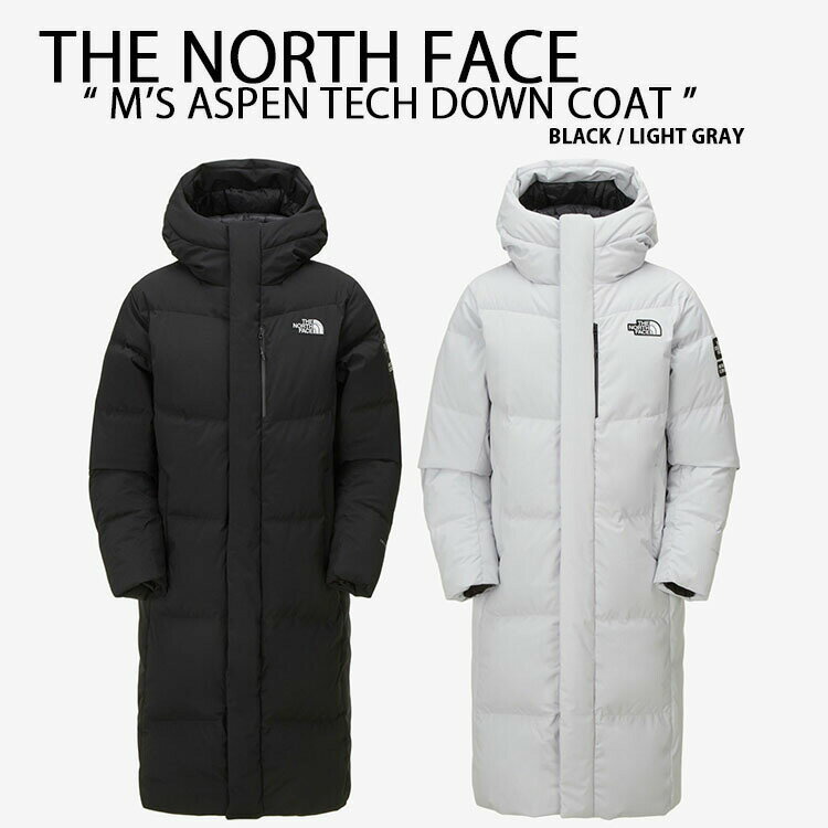 楽天セレクトショップ a-cloTHE NORTH FACE ノースフェイス ダウンコート M'S ASPEN TECH DOWN COAT ロングダウン ベンチコート ダウン コート ダウンジャケット BLACK LIGHT GRAY 新作 ロゴ ストリート ブラック ライトグレー NC2DN65A/B【中古】未使用品