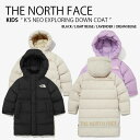 THE NORTH FACE ノースフェイス キッズ ダウンジャケット K'S NEO EXPLORING DOWN COAT ネオ エクスプローリング ダウン ジャケット コート フーディ ロゴ ブラック ベージュ パープル 子供用 NJ1DN50S/T/U/V【中古】未使用品