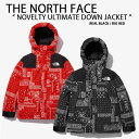 THE NORTH FACE ノースフェイス ダウンジャケット NOVELTY ULTIMATE DOWN JACKET ダウン ジャケット ペイスリー柄 BLACK RED バンダナ柄 ブラック レッド メンズ レディース NJ2DN63A/B【中古】未使用品