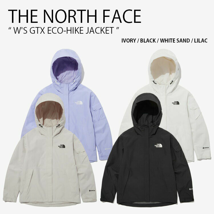 THE NORTH FACE ノースフェイス レディース マウンテンジャケット W'S GTX ECO-HIKE JACKET ゴアテックス エコハイク ジャケット マウンテンパーカー フーディ パーカー 防水 ロゴ アイボリー ブラック ベージュ パープル 女性用 NJ2GP35A/B/C/D未使用品