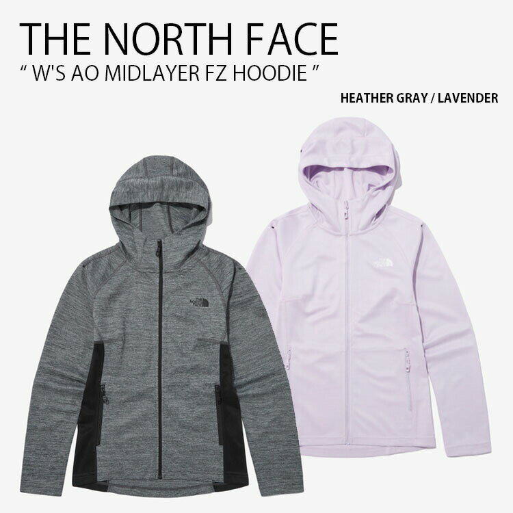 楽天セレクトショップ a-cloTHE NORTH FACE ノースフェイス レディース パーカー W'S AO MIDLAYER FZ HOODIE エイオー ミドルレイヤー フーディ トレーニングジャケット スポーツウェア ジムウェア レギュラーフィット ロゴ グレー パープル 女性用 NJ5JP31A/B【中古】未使用品