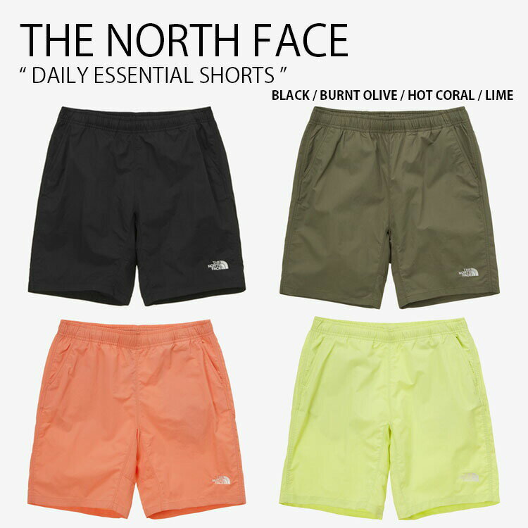 THE NORTH FACE ノースフェイス ショートパンツ DAILY ESSENTIAL SHORTS デイリー エッセンシャル ショーツ パンツ 半ズボン ロゴ カジュアル ストリート キャンプ ブラック カーキ ピンク ライム メンズ レディース 男性用 女性用 NS6NP20A/B/C/D【中古】未使用品