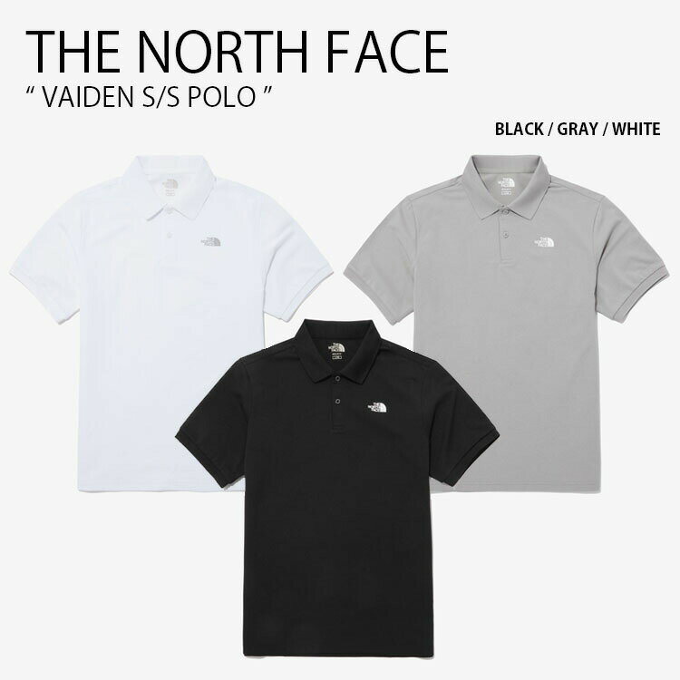 THE NORTH FACE ノースフェイス ポロシャツ VAIDEN S/S POLO ヴァイデン ショートスリーブ ポロ 半袖 ロゴ カジュアル オフィス WHITELABEL ブラック グレー ホワイト メンズ レディース 男女共用 男性用 女性用 NT7PP01J/K/L【中古】未使用品