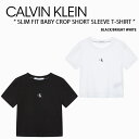 Calvin Klein カルバンクライン Tシャツ SLIM FIT BABY CROP SHORT SLEEVE T-SHIRT CK スリムフィットベイビ...