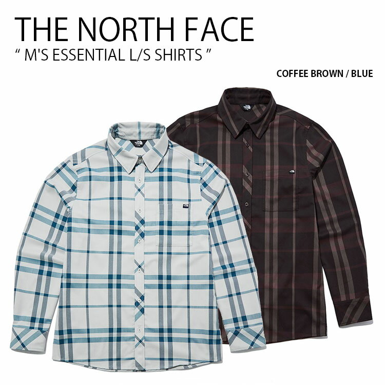 THE NORTH FACE ノースフェイス シャツ M S ESSENTIAL L/S SHIRTS エッセンシャル ロングスリーブ シャツ 長袖 ストリート カジュアル ブラウン ブルー チェック柄 メンズ レディース 男性用 …