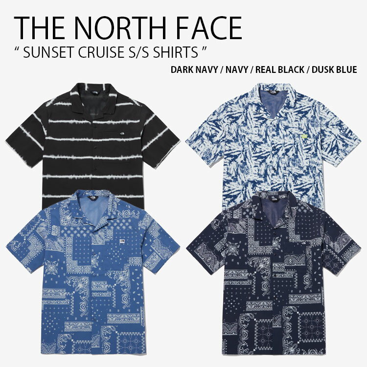 THE NORTH FACE ノースフェイス カジュアルシャツ SUNSET CRUISE S/S SHIRTS サンセット クルーズ ショートスリーブ シャツ ウーブンシャツ 半袖 ペイズリー柄 ネイビー ブラック ブルー メンズ レディース 男性用 女性用 男女共用 NH8SP16A/B/C/D未使用品