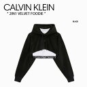 Calvin Klein カルバンクライン フーディー 2IN1 VELVET FOODIE BLACK CK ツーインワンベルベットフーディー ブラック Y2...