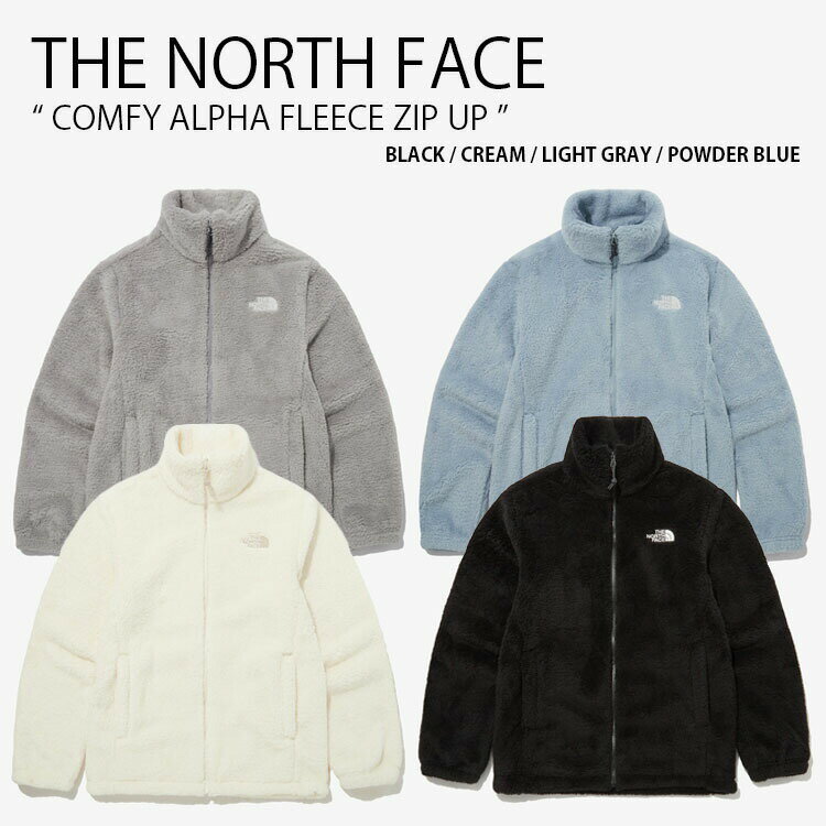 THE NORTH FACE ノースフェイス フリースジャケット COMFY ALPHA FLEECE ZIP UP コンフィ アルファ フリース ジップアップ ジャケット ボアジャケット ロゴ ブラック アイボリー グレー ブルー メンズ レディース 男性用 女性用 男女共用 NJ4FP57J/K/L/M【中古】未使用品