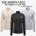 THE NORTH FACE ノースフェイス レディース スポーツウェア BANFF L/S ZIP TEE ハーフジップ ロンT Tシャツ インナーウェア CHARCOAL PINK LILAC ジップアップ 長袖 ロングスリーブ チャコール…