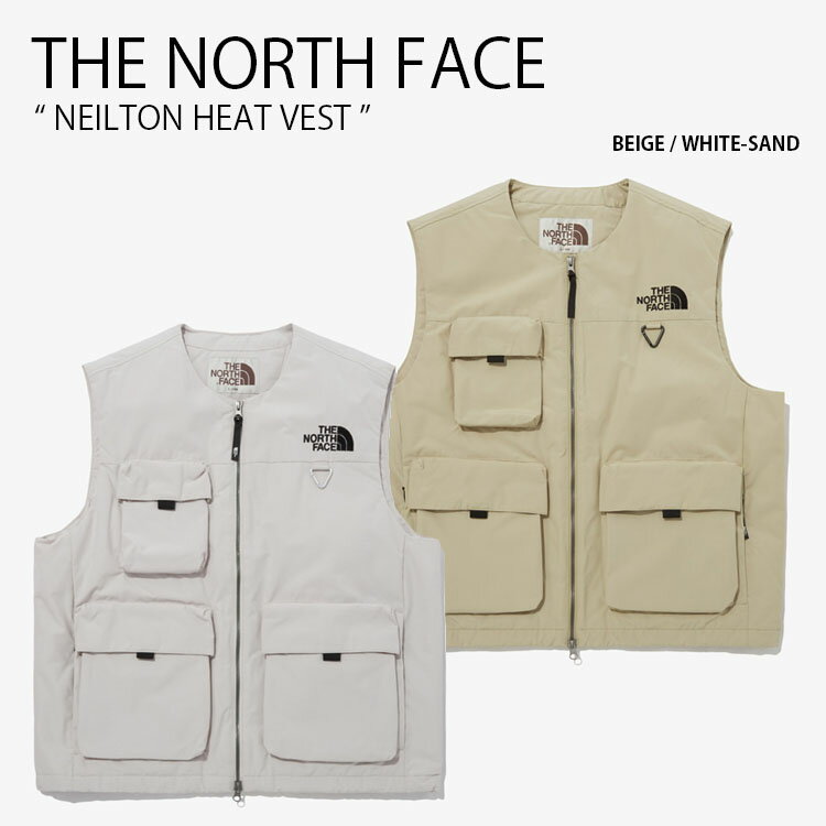 THE NORTH FACE ノースフェイス パディングベスト NEILTON HEAT VEST ネイルトン ヒート ベスト ベストジャケット ラウンドネック ロゴ カジュアル ストリート WHITELABEL ベージュ グレー メンズ レディース 男性用 女性用 NV3NP51J/K【中古】未使用品