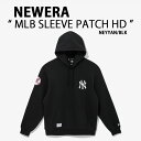 NEWERA ニューエラ パーカー AP MLB SLEEVE PATCH HD41 NEYYAN ヤンキース BLACK フーディー プルオーバーパーカー ブ...