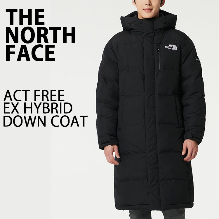 THE NORTH FACE ノースフェイス ダウンコート ACT FREE EX HYBRID DOWN COAT ロングダウン ベンチコート BLACK ハイブリッドダウン コート ダウンジャケット ロゴ ストリート NC1DP79A【中古】…