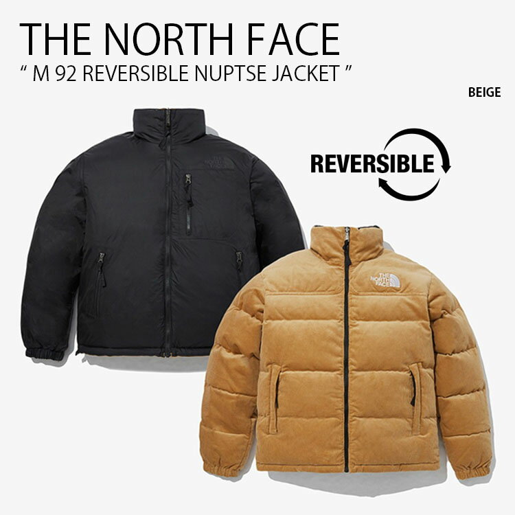 THE NORTH FACE ノースフェイス ダウンジャケット M 92 REVERSIBLE NUPTSE JACKET リバーシブル ヌプシ ダウン ジャケット フード付き フーディ ロゴ カジュアル ストリート アウトドア ベージュ ブラック メンズ レディース 男性用 女性用 NJ1DP70A【中古】未使用品