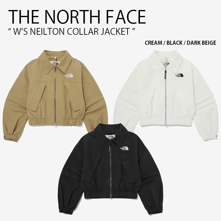 THE NORTH FACE ノースフェイス レディース ステンカラージャケット W'S NEILTON COLLAR JACKET ウィメンズ ネイルトン カラー ジャケット ブルゾン クロップ丈 ロゴ カジュアル ストリート WHITELABEL アイボリー ブラック ベージュ 女性用 NJ3BQ30J/K/L【中古】未使用品