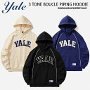 エール 3トーン ループ アーチ パイピング フーディ ブラック バニラ ディープブルー 商品名 : YALE 3 TONE BOUCLE ARCH PIPING HOODIE YD09HD1003 ビッグシルエット ゆったりシルエット カ...