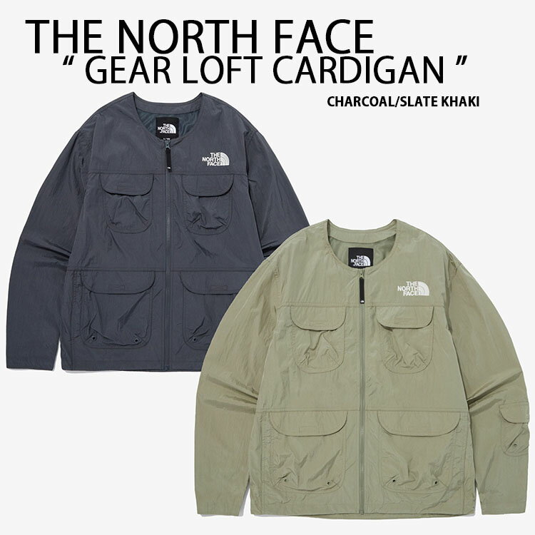 THE NORTH FACE ノースフェイス ノーカラージャケット GEAR LOFT CARDIGAN ギアジャケット フィッシングジャケット KHAKI CHARCOAL カーディガン クロップド丈 キャンプ アウトドア メンズ レディース NJ3LQ06A/C【中古】未使用品