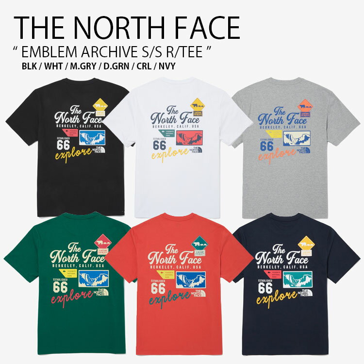 THE NORTH FACE ノースフェイス Tシャツ EMBLEM ARCHIVE S/S R/TEE エンブレム アーカイブ ショートスリーブ ラウンドネック ティーシャツ 半袖 カットソー ロゴ ストリート WHITELABEL メンズ レディース 男性用 女性用 男女共用 NT7UQ10J/K/L/M/N/O未使用品