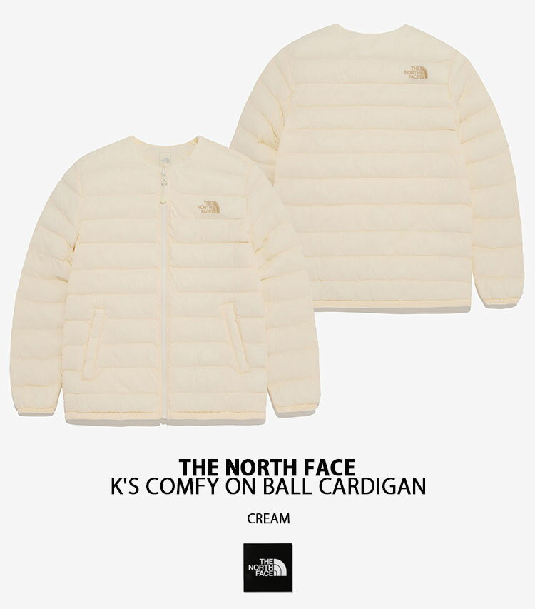 THE NORTH FACE ノースフェイス キッズ キルティングジャケット ジャンパー K'S COMFY ON BALL CARDIGAN パディングジャケット カーディガン CREAM BLACK キルティング 子供用 キッズ用 ジュニア用 クリーム ブラック NJ3NQ52S/T【中古】未使用品