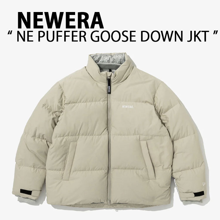 NEWERA ニューエラ ダウンジャケット AP NE PUFFER GOOSE DJ24 グースダウン STONE BEIGE ペイズリー メンズ レディース 13338613【中古】未使用品