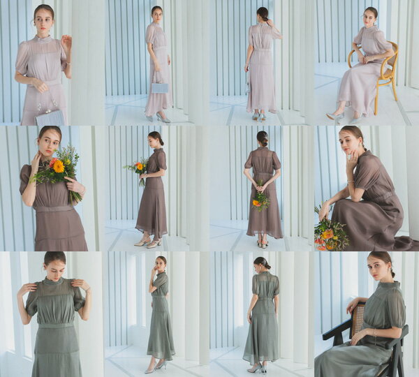 SEMICOUTURE ワンピース＆ドレス 「フィリパ」アセテートとシルク ブレンドのベルト付きシャンパン シュミジエ ロング ドレス 女性