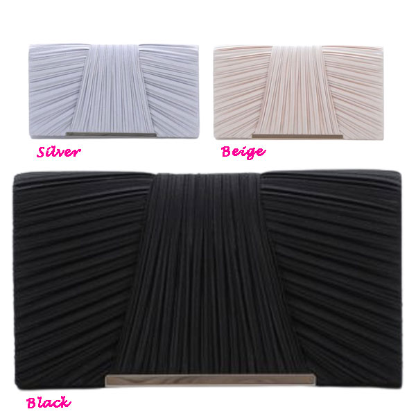 クラッチバッグ パーティーバッグ サテンプリーツ ハンドバッグ ショルダー 結婚式 店内バッグ キャバ バッグ 5041 Artmarry haremode ハレモード