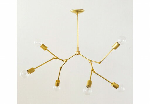 SOLID BRASS LAMP 6ARM CHANDELIER ソリッドブラス ペンダントランプ 6アーム シャンデリア 家具 ランプ 照明 ライト インテリア 照明 ライト ランプ