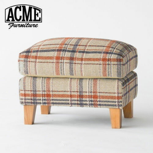 ACME FurnitureのJETTY feather OTTOMAN AC-08 NA ジェティー フェザー オットマン ナチュラル(チェック) オットマン スツール インテリア オットマン スツール 足置き 1人掛け(ソファ)