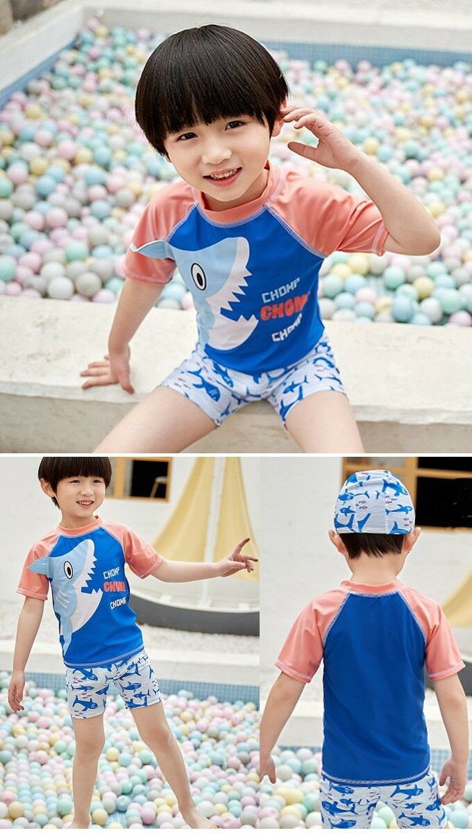 ベビー 水着 男の子 ラッシュガード ベビー水着 キッズ 子供 キッズ水着 ワニ サメ セパレートタイプ 80 90 100 110 swb-030