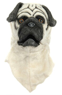 犬 パグ マスク 大人用 口 動く 動物 コスプレ 仮装 被り物 年賀状 戌年
