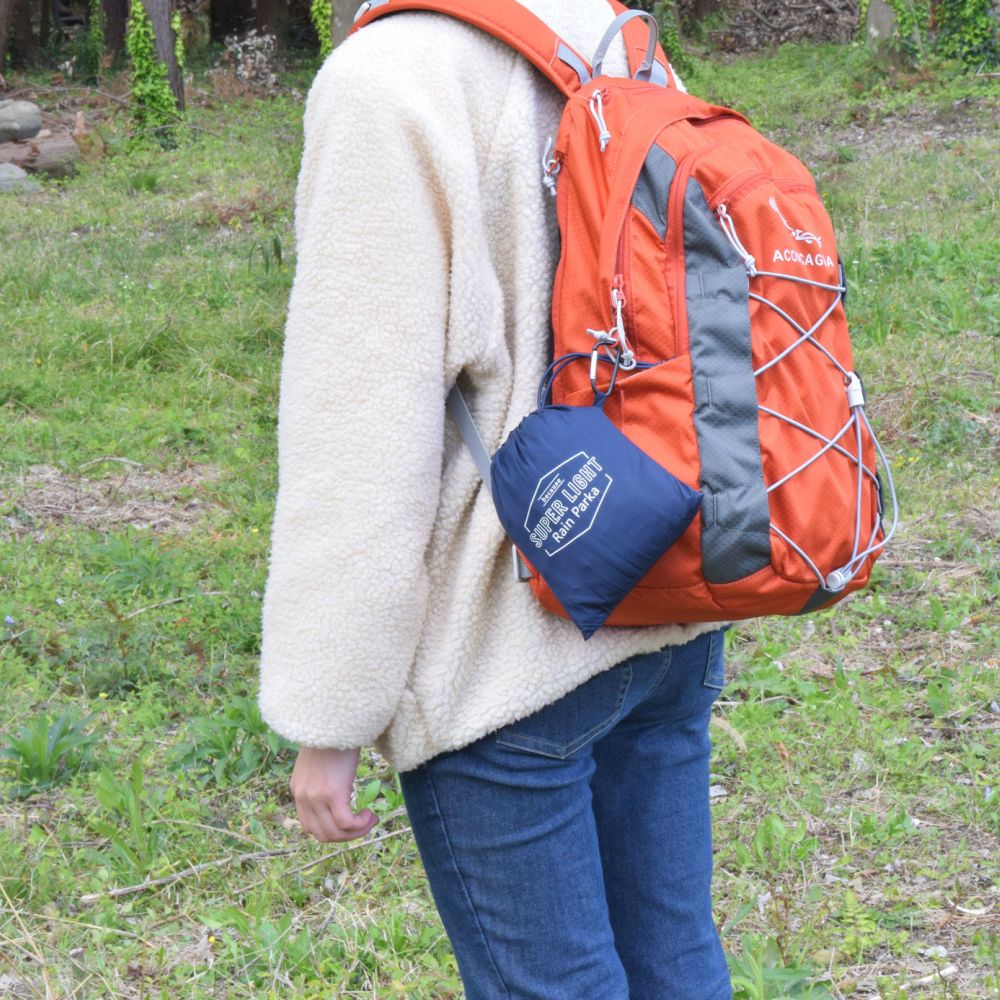 【 雨対策 】 Super Light Rain Parkaスーパーライトレインパーカ 携帯用 超軽量 ポーチ付き 170g 男女兼用 アウトドア 通勤 通学 男女兼用