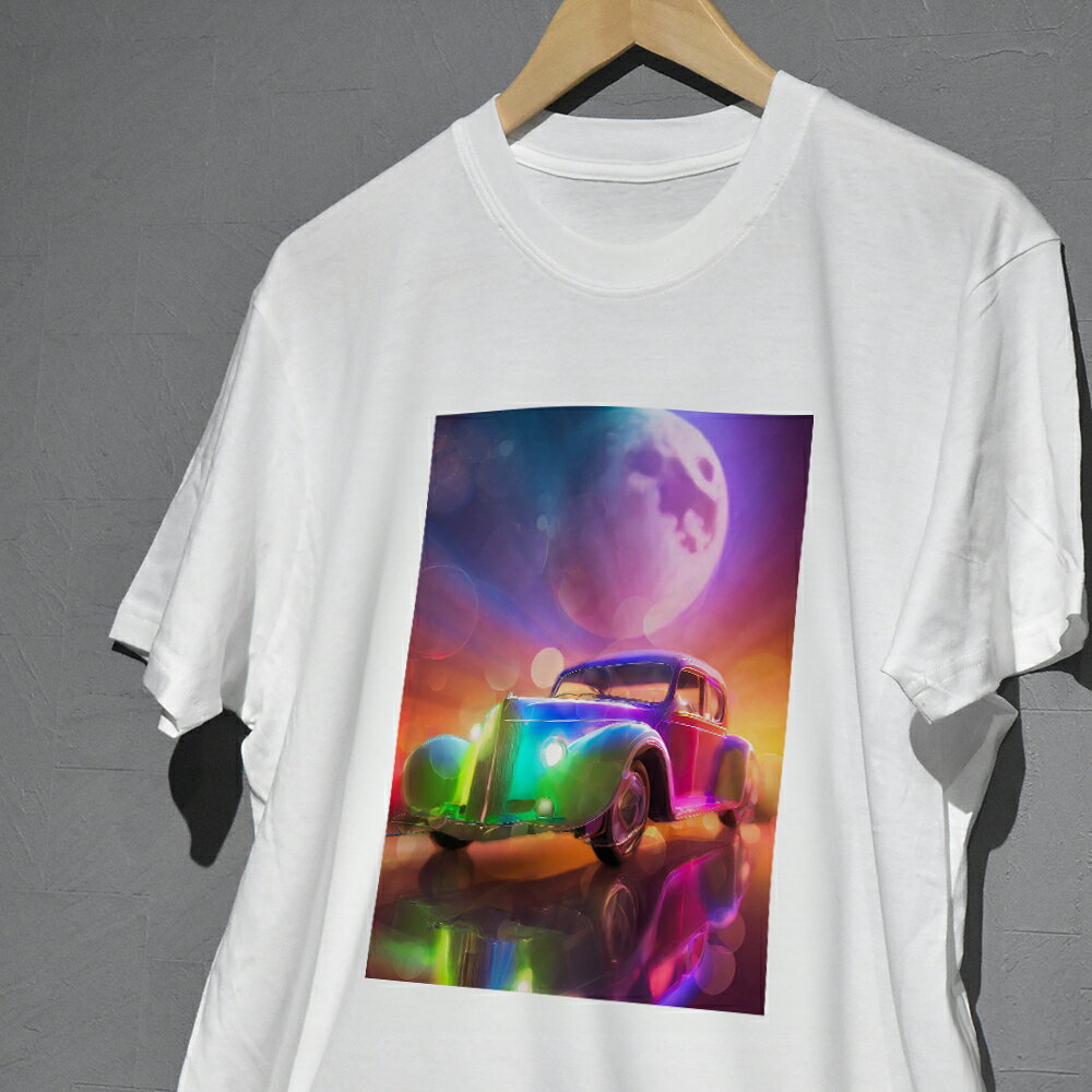 Rakuten - 迫力あるクラシックなカーデザイン 親子でお揃いコーデが出来るプリントTシャツ 半袖 長袖 コットン ペアルック/リンクコーデ/キッズ/ジュニア/メンズ/レディース 90 100 110 120 130 140 150 160 S M L XL