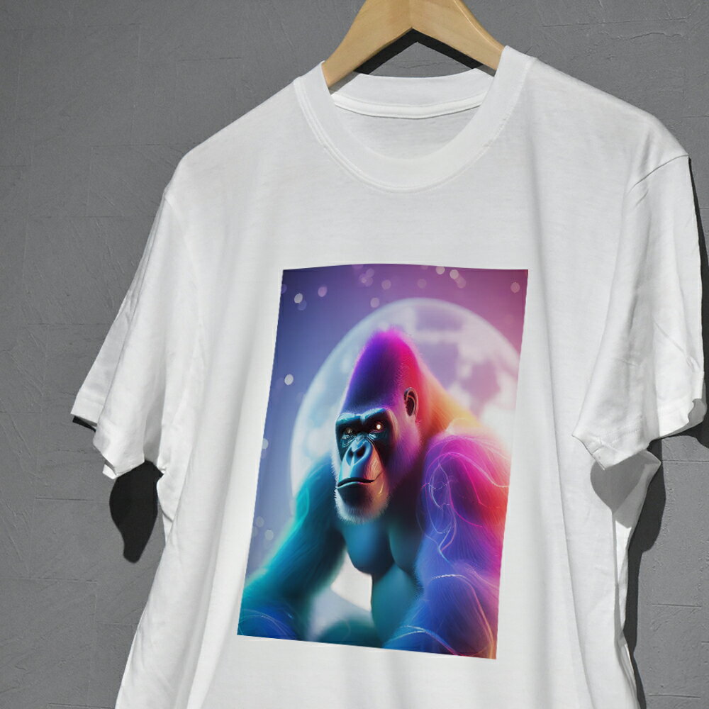 Rakuten - 迫力あるゴリラデザイン親子でお揃いコーデが出来るプリントTシャツ 半袖 長袖 コットン ペアルック/リンクコーデ/キッズ/ジュニア/メンズ/レディース 90 100 110 120 130 140 150 160 S M L XL