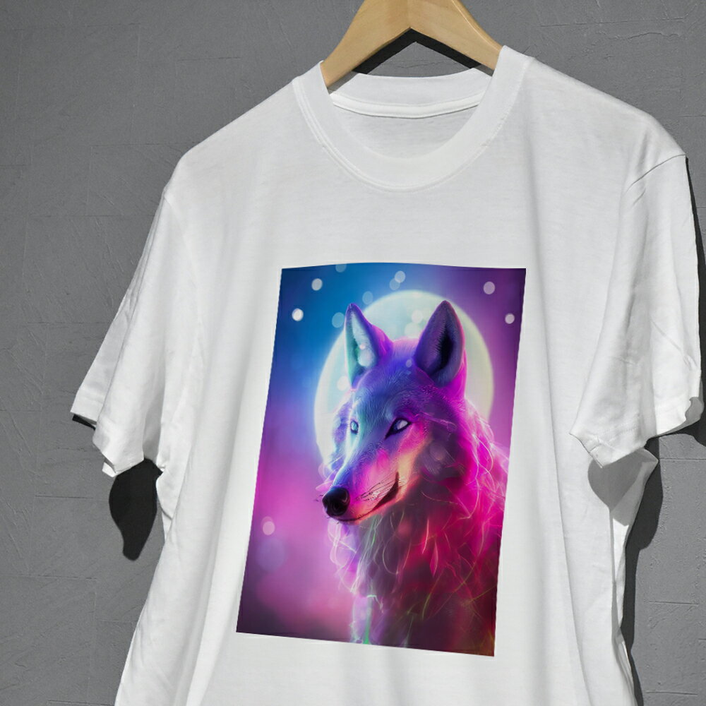 Rakuten - 迫力ある狼デザイン 親子でお揃いコーデが出来るプリントTシャツ 半袖 長袖 コットン ペアルック/リンクコーデ/キッズ/ジュニア/メンズ/レディース 90 100 110 120 130 140 150 160 S M L XL