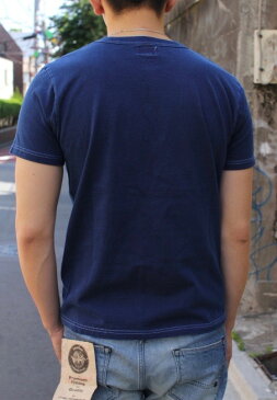 SMART SPICE(スマートスパイス)SOLID INDIGO T-SHIRTS【インディゴ染め 首の伸びない丈夫な日本製7ozTシャツ】【米綿を和歌山の織り機で肉厚7ozに紡績】丈夫 日本製 丸胴ボディ メンズTシャツ ユニセックス 大きなサイズあり送料無料