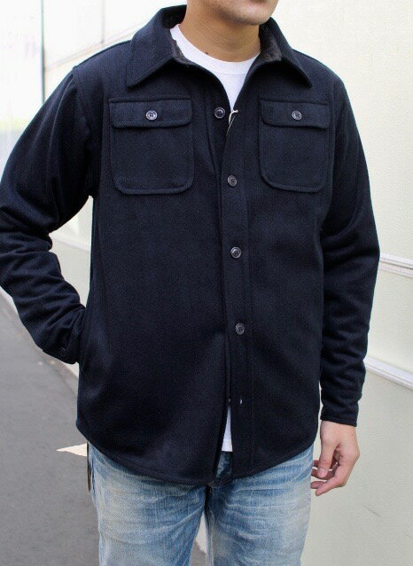 SMART SPICE(スマートスパイス)CPO JACKET(CPO ジャケット)ハンドポケット付き! 厚みのある暖かいウール/ポリエステル生地【NAVY】冬新作送料無料