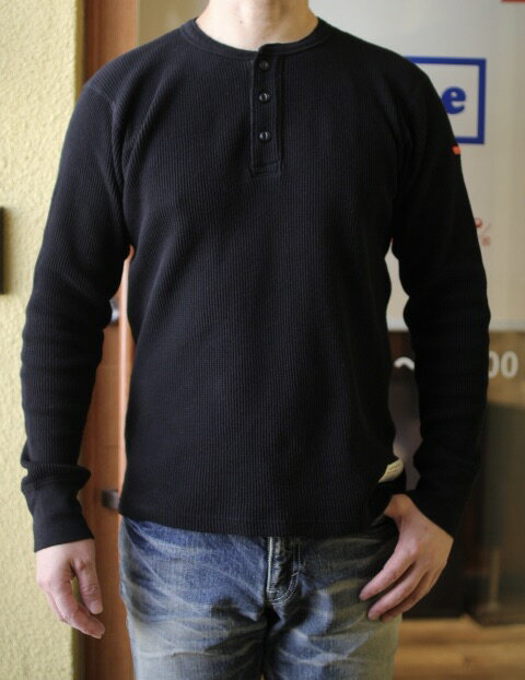 楽天アコースティックSMART SPICE（スマートスパイス）SOLID THERMAL HENLEY TEE【頑丈な日本製肉厚サーマル】【柔らかくサラリとした快適な肌触り】丈夫 日本製トリプルステッチメンズサーマルロングTシャツ 特大サイズ（3L）あり2色展開 送料無料 最終入荷!