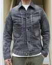 BLUE WAY(ブルーウェイ)ENGINEER HYBRID STRETCH DENIM JACKET(エンジニア ハイブリッド ストレッチデニム ジャケット)【快適に伸縮する高級ハイブリッドデニム生地 Gジャン】ヴィンテージ加工 手作業 日本製 ヴィンテージブラック 送料無料