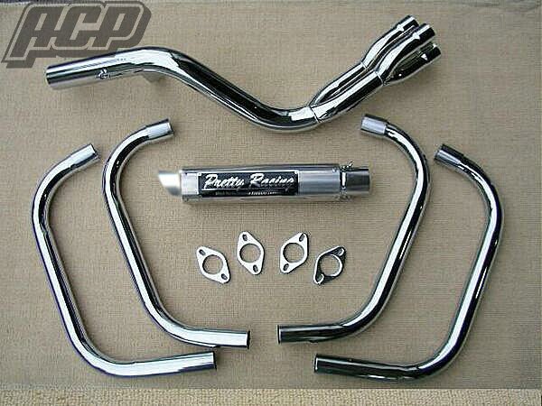 プリティー製 CBX550F 流 タイプ3 4-2-1 マフラー　メッキ