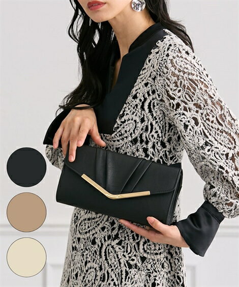 バッグ(鞄) マット合皮 Vメタル フォーマルバッグ クラッチ クラッチバッグ チェーンバッグ ドレスア..