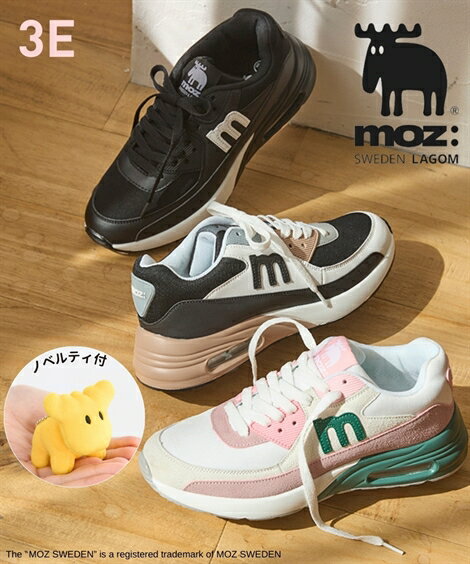 スニーカー 靴 moz モズ ノベルティ付 厚底 コンビカラー カジュアル スポ