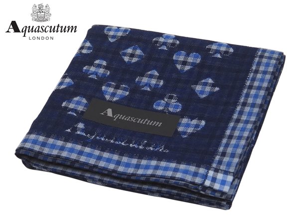 アクアスキュータム　Aquascutum　ハンカチ無料ラッピング指定可　明日楽対応商品　AQU008　【　ギフト　プレゼント　ブランド　定番　メンズ　】