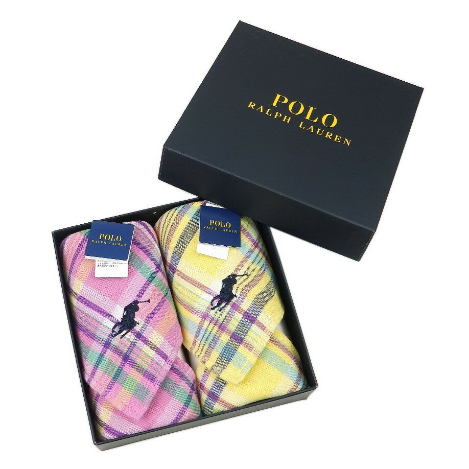 Rakuten - ポロ ラルフローレン タオルハンカチ タオル ハンカチ ギフト レディース POLO Ralph Lauren ポニー ハンドタオル 箱 BOX ボックス プレゼント ブランド ポニー チェック 女性 婦人 おしゃれ 綿 ポイント ホワイトデー 就職 卒業 贈答品 送別 入学 歓迎 お返し 母の日 2枚組