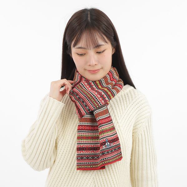 【レビュー特典対象商品】ヴィヴィアンウエストウッド Vivienne Westwood 毛100％ロングマフラー レディース ユニセックス無料ラッピング指定可 明日楽対応商品 v6109 【 オーブ ギフト プレゼント プランド ウール メンズ クリスマス 誕生日 】
