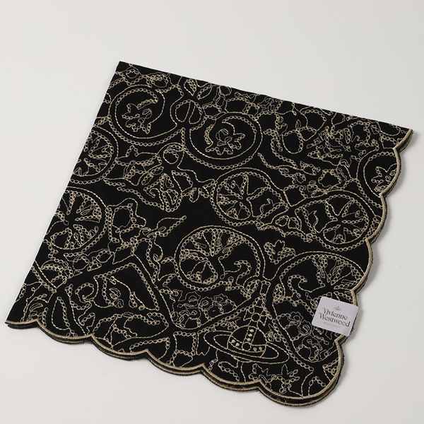 ヴィヴィアンウエストウッド　Vivienne Westwood　刺繍ハンカチ無料ラッピング指定可　明日楽対応商品　v5896　【　ギフト　プレゼント　ブランド　定番　】