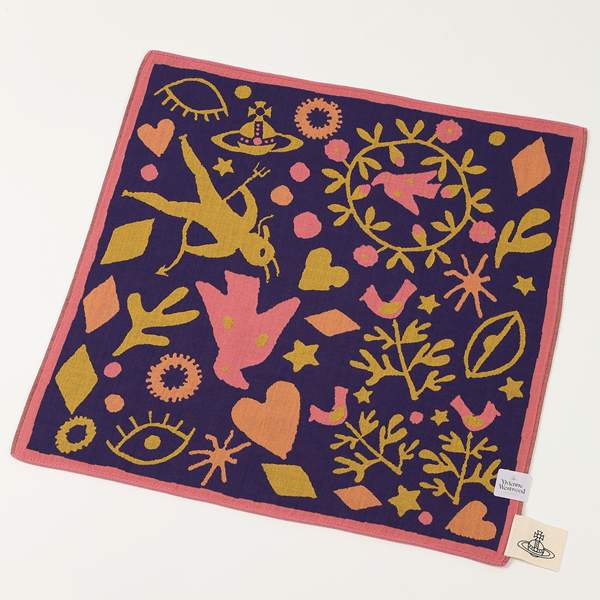 ヴィヴィアンウエストウッド　Vivienne Westwood　大判ガーゼハンカチ無料ラッピング指定可　明日楽対応商品　v5907　【ギフト　プレゼント　ブランド　定番　】