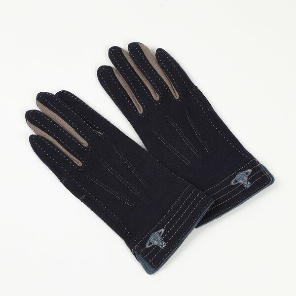 【レビュー特典対象商品】　ヴィヴィアンウエストウッド　Vivienne Westwood　オーガニックウール手袋　v6034　無料ラッピング指定可　明日楽対応商品　【　オーブ　てぶくろ　ギフト　ブランド　ニット　スマホ　タッチパネル　防寒　メンズ　】