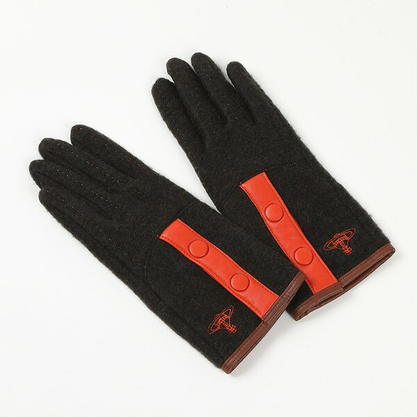 【レビュー特典対象商品】　ヴィヴィアンウエストウッド　Vivienne Westwood　ウール混手袋　v6036　無料ラッピング指定可　明日楽対応商品　【　オーブ　てぶくろ　ギフト　ブランド　スマホ　タッチパネル　防寒　レディース　】